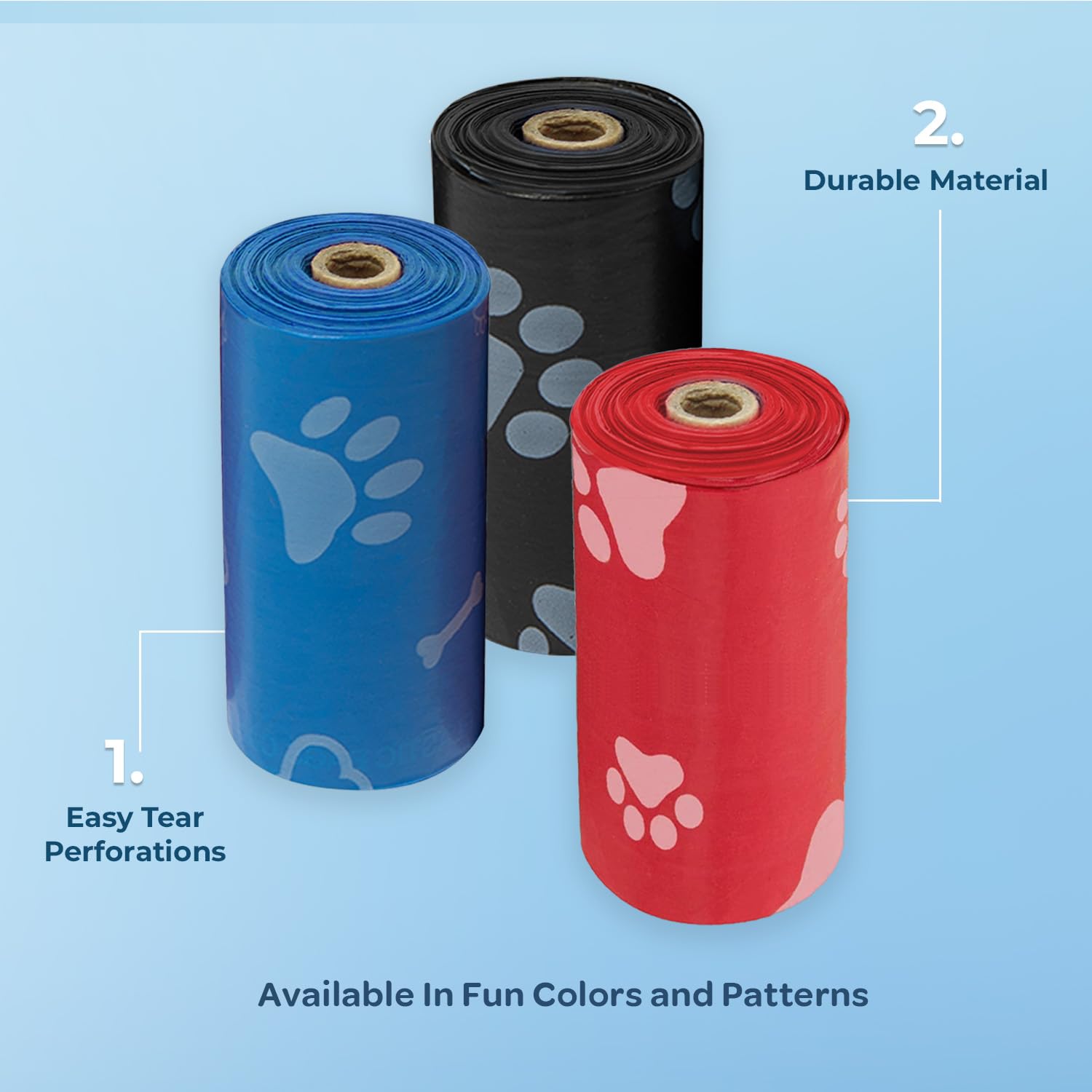 Best Pet Supplies Dog Poop Bags for Waste Refuse Cleanup, Doggy Roll Replacements for Outdoor Puppy Walking and Travel, Leak Proof and Tear Resistant, Thick Plastic - Assorted, 150 Bags - Image 5