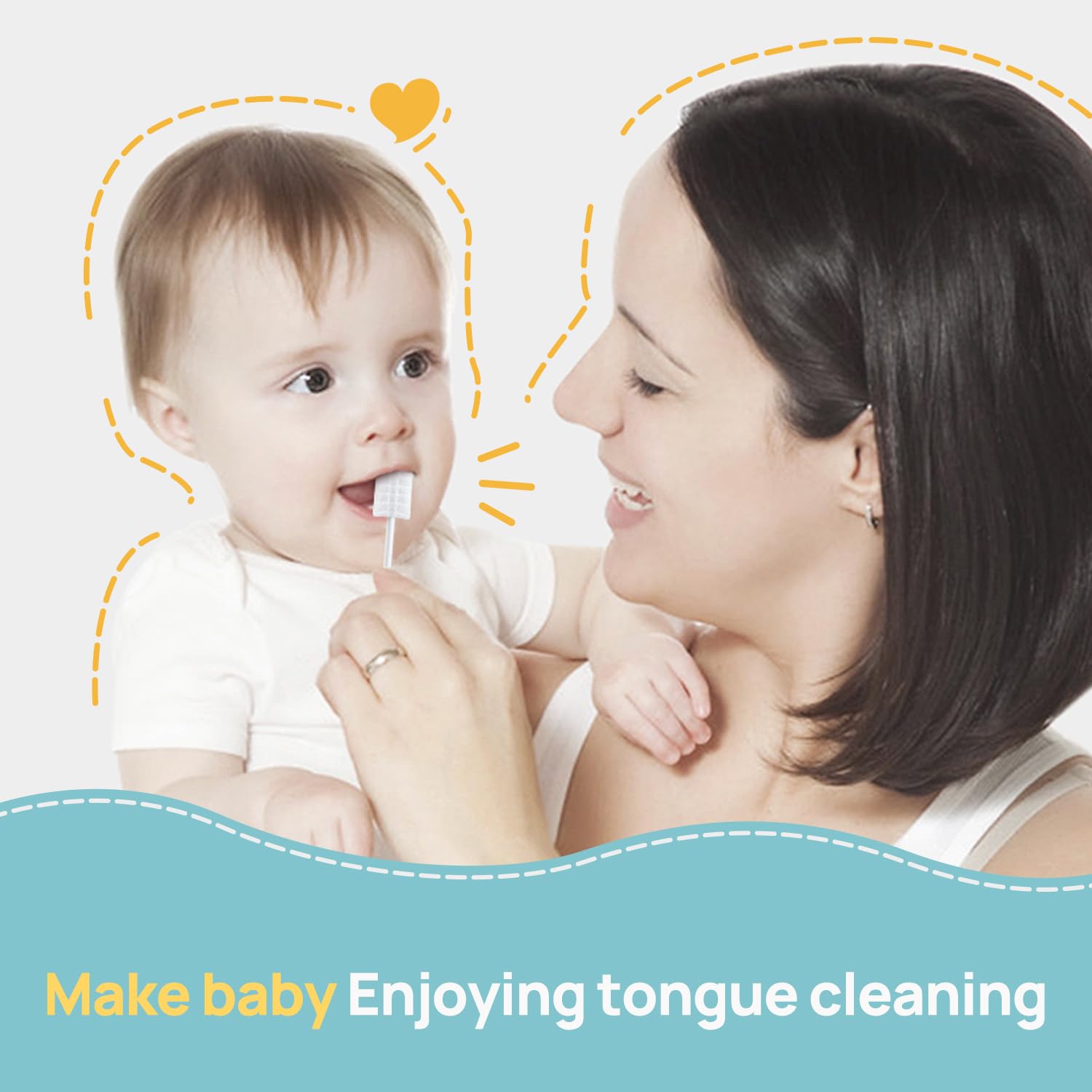 Papablic Baby Tongue Cleaner, Baby Oral Cleaner, Disposable Infant Mouth Cleaner Newborn, Upgrade Gum Cleaner with Paper Handle for Infants Ages 0-2 Years, 40 Pack - Image 2