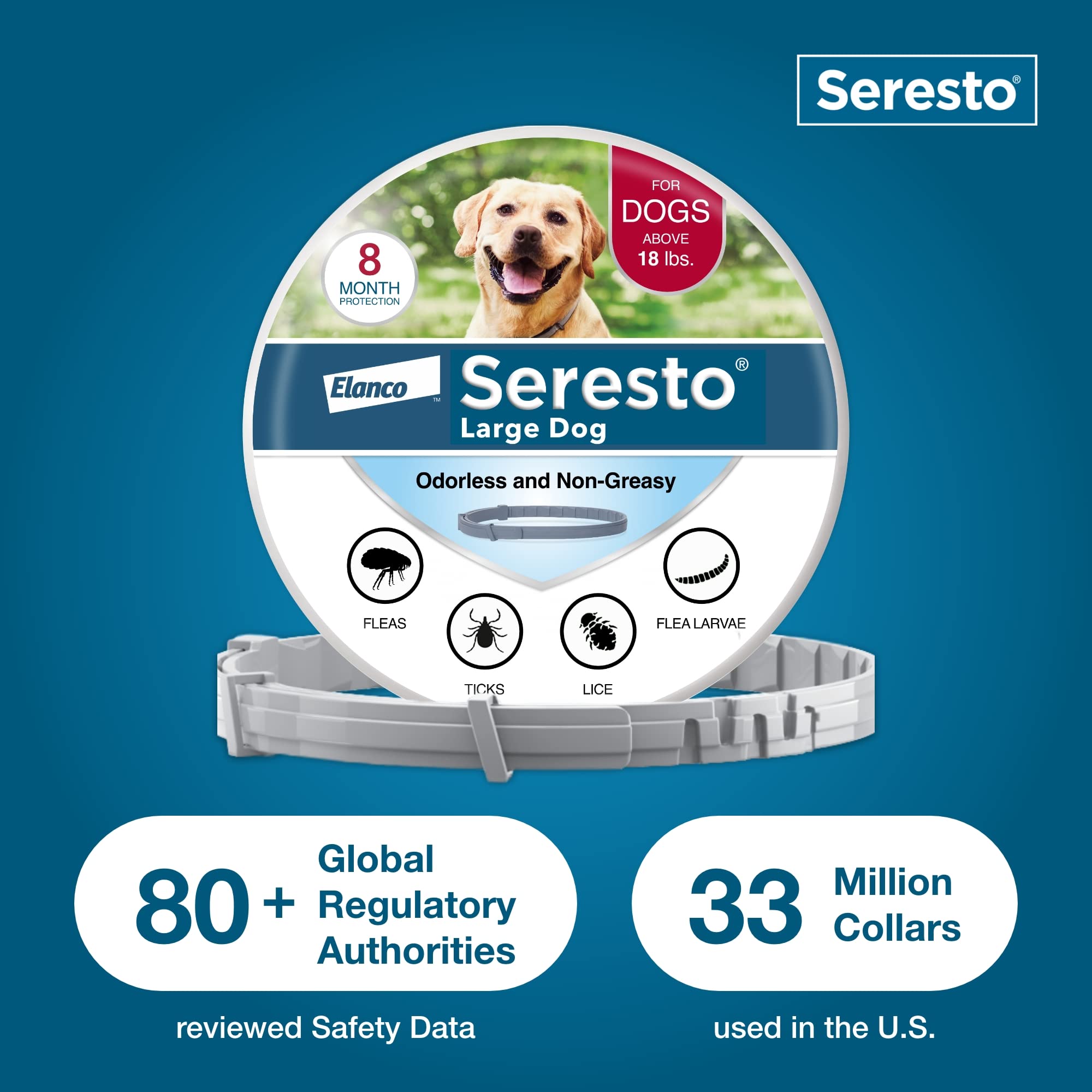Seresto Flea & Tick Collar For Dogs Over 18 lbs., Treatment & Prevention, Vet-Recommend, 8 Month Protection - Image 5
