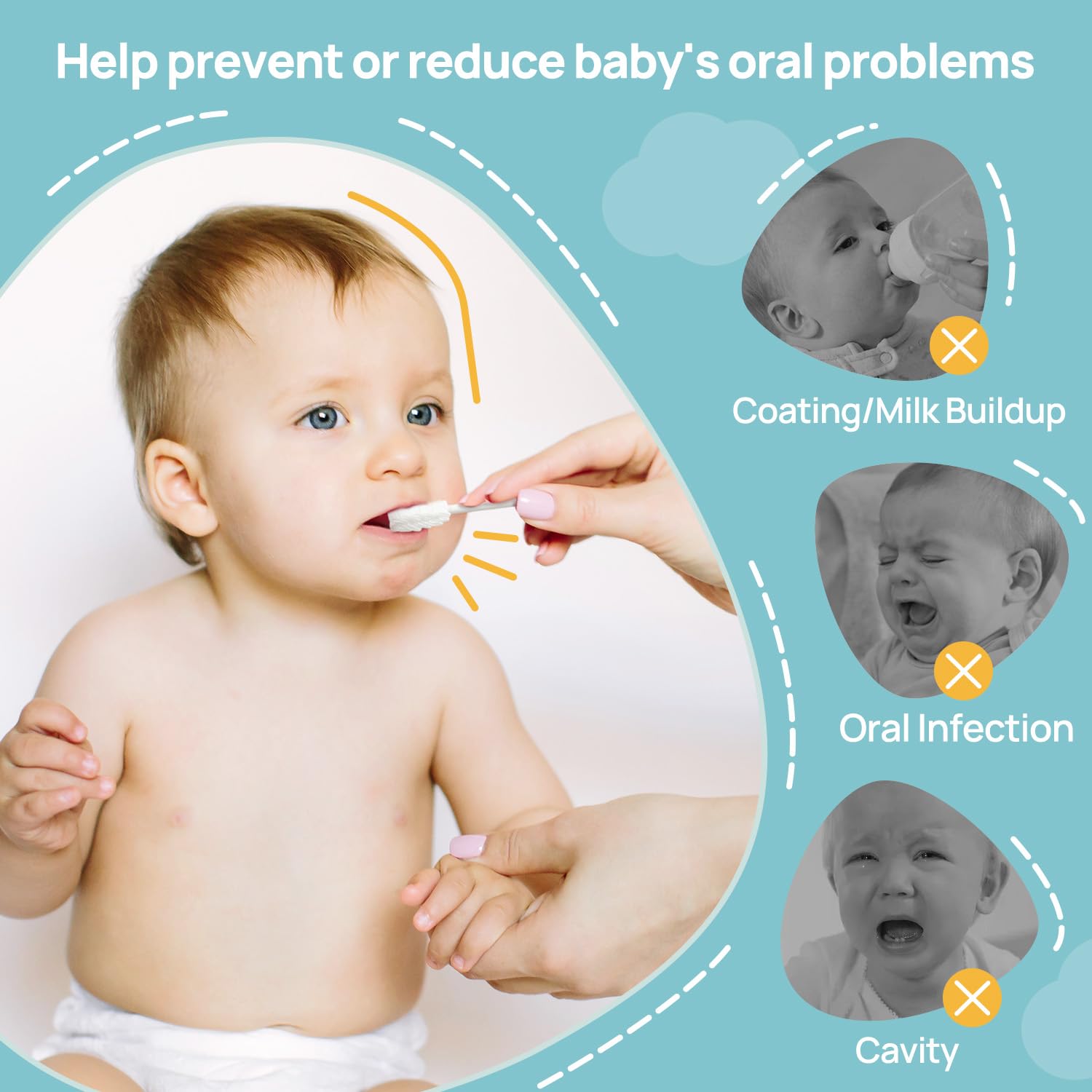 Papablic Baby Tongue Cleaner, Baby Oral Cleaner, Disposable Infant Mouth Cleaner Newborn, Upgrade Gum Cleaner with Paper Handle for Infants Ages 0-2 Years, 40 Pack - Image 7