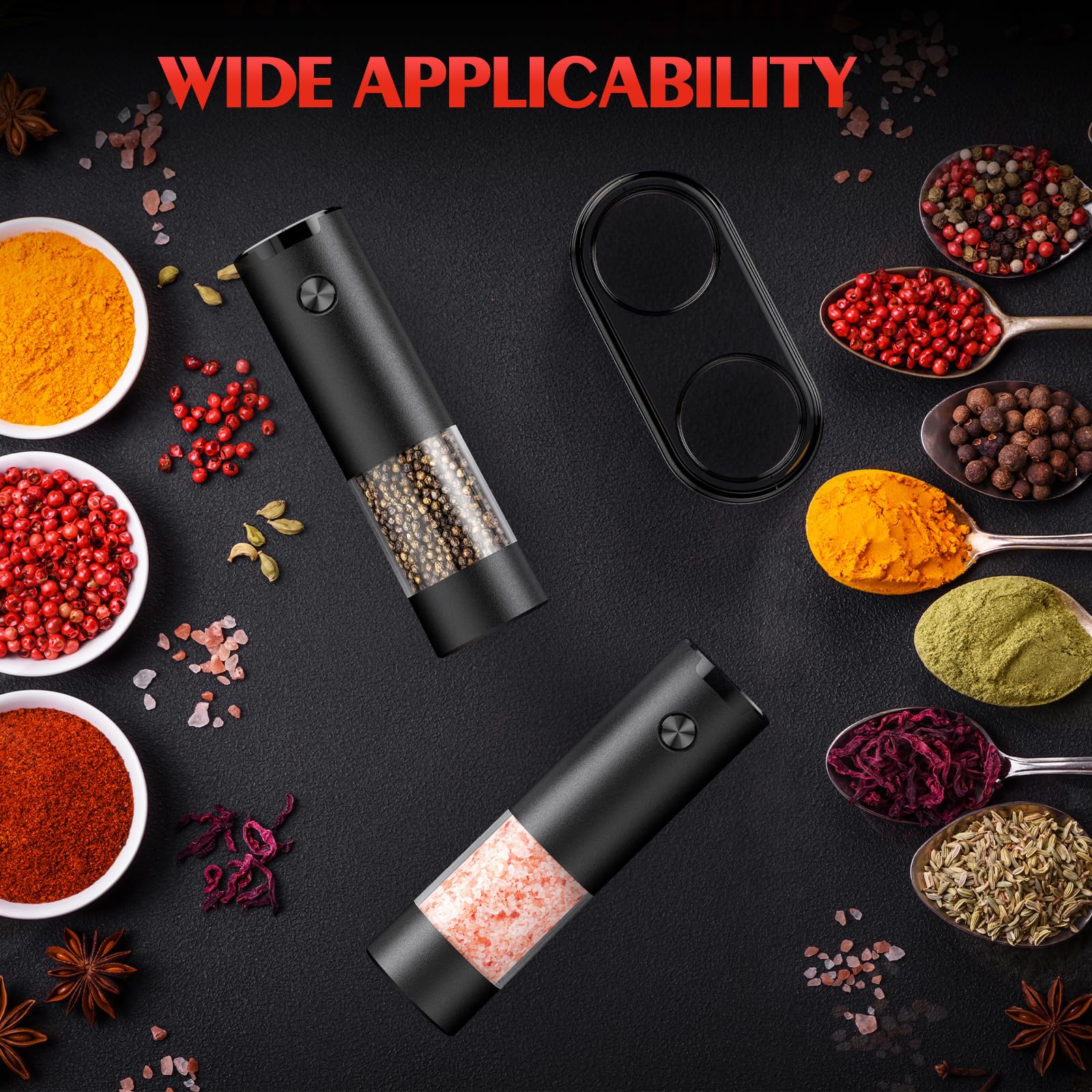 Electric Salt and Pepper Grinder Set Automatic Battery Pepper Mill Shakers Adjustable Coarseness Upgraded Larger Capacity with Led Home and Kitchen Appliances Birthday Gifts for Women Mom - Image 5